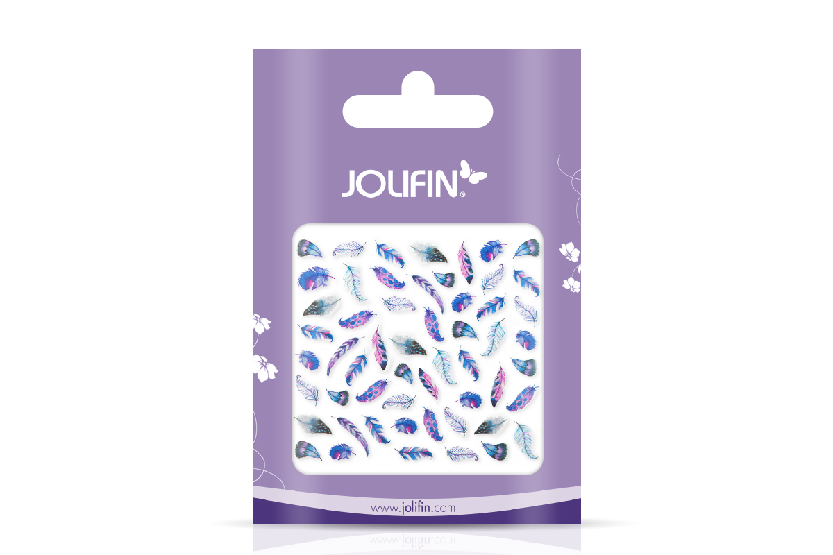 Jolifin Nailart Tattoo Aquarell Federn purple