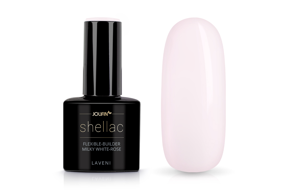 Jolifin LAVENI Shellac - flexible-builder milky white-rose 10ml