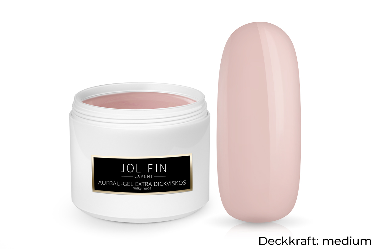 Jolifin LAVENI - Aufbau-Gel extra dickviskos milky nude 250ml