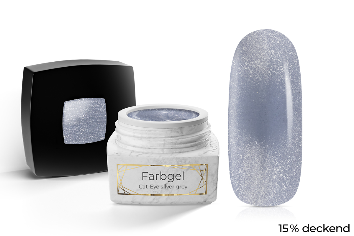Jolifin LAVENI PRO Farbgel - Cat-Eye silver grey 5ml