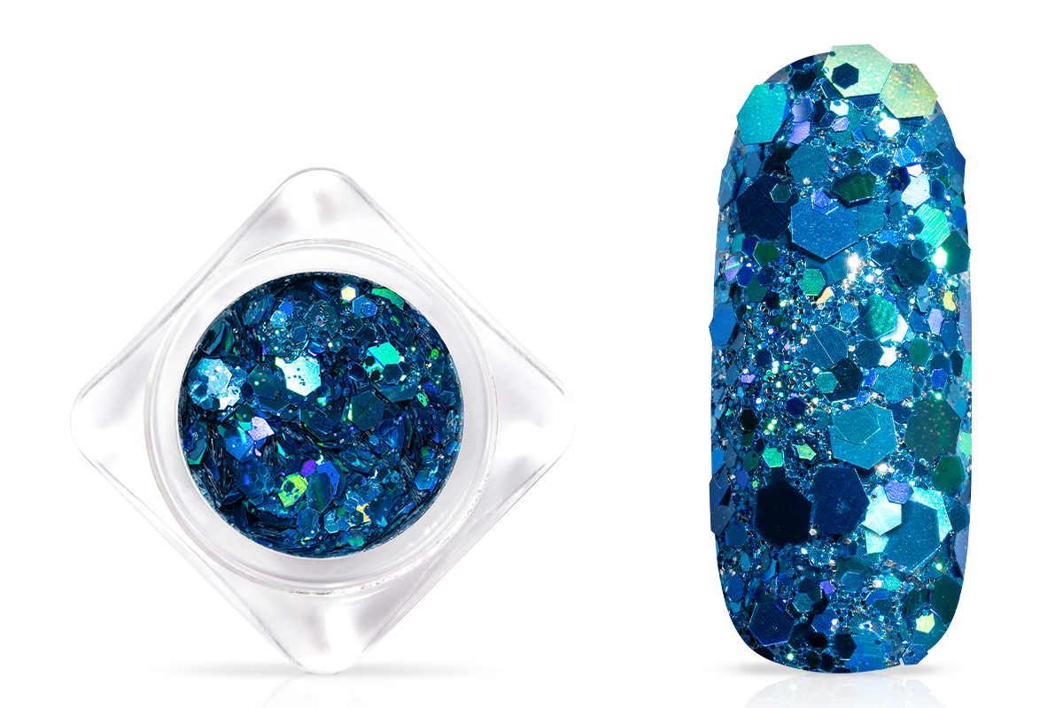 Jolifin Hexagon Glittermix - hologramm ocean