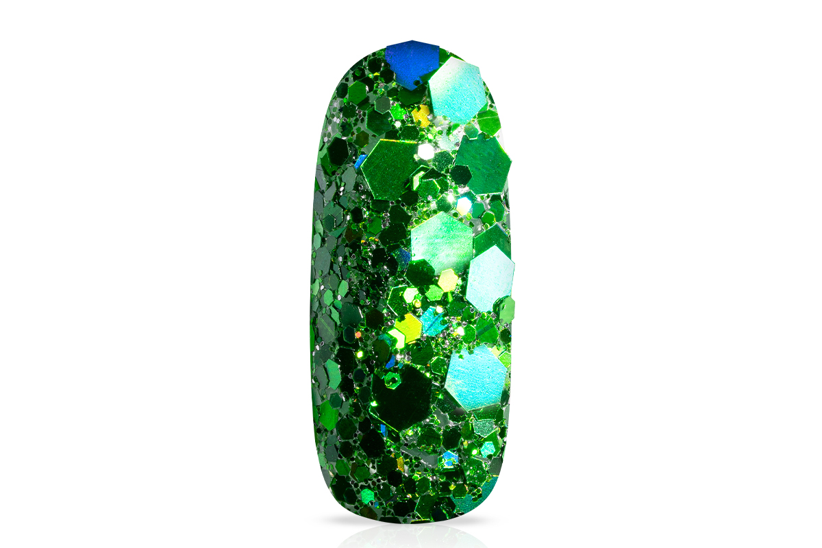 Jolifin Hexagon Glittermix - hologramm green