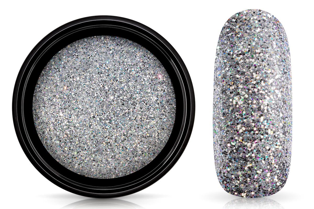 Jolifin LAVENI Glitterpuder - magic silver fine
