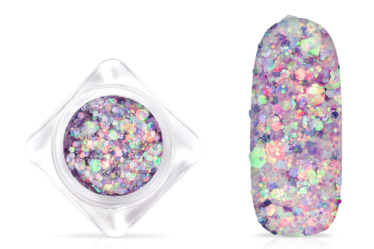 Jolifin Hexagon Glitter - illusion mauve