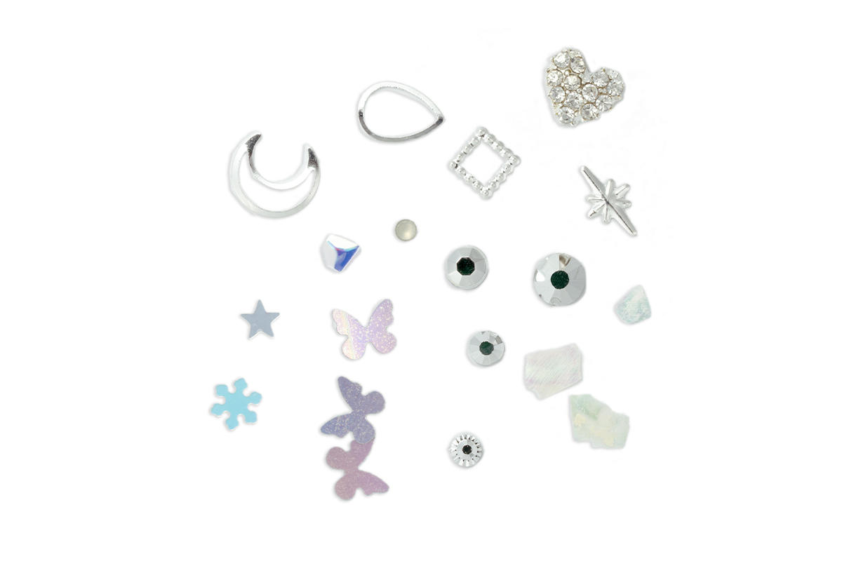 Jolifin LAVENI Strass-Display - Nailart Mix silver