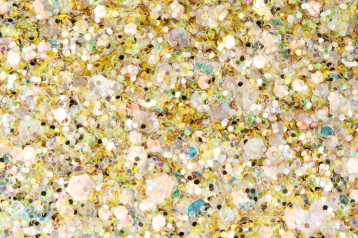 Jolifin Hexagon Glitter - golden champagne