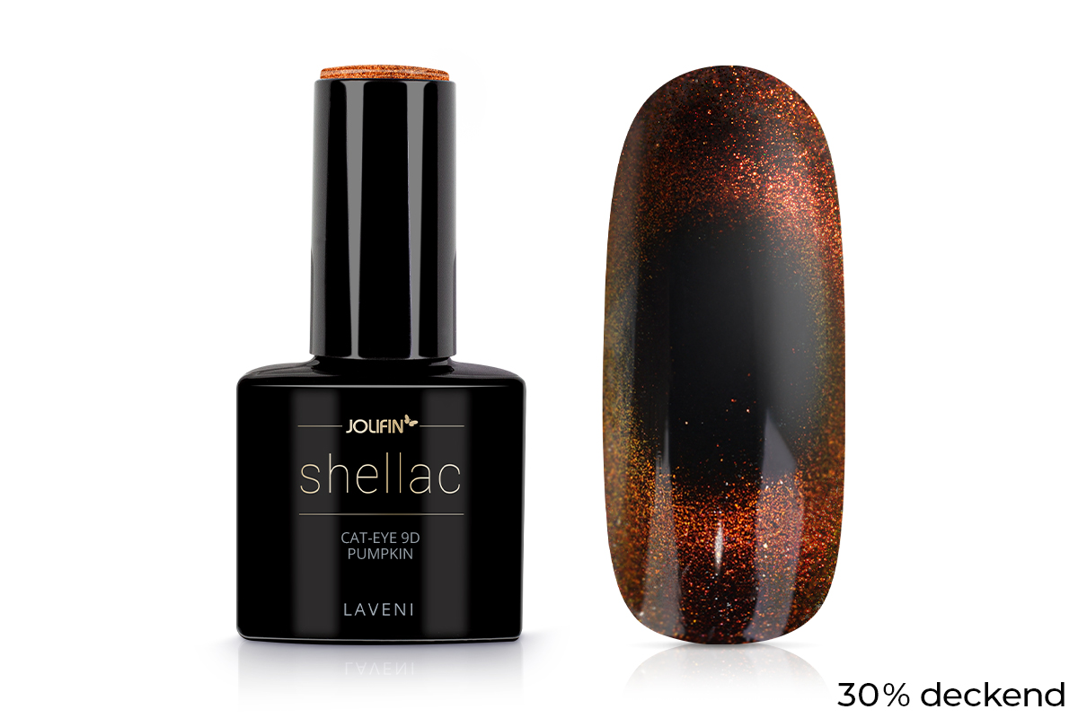 Jolifin LAVENI Shellac - Cat-Eye 9D pumpkin 10ml