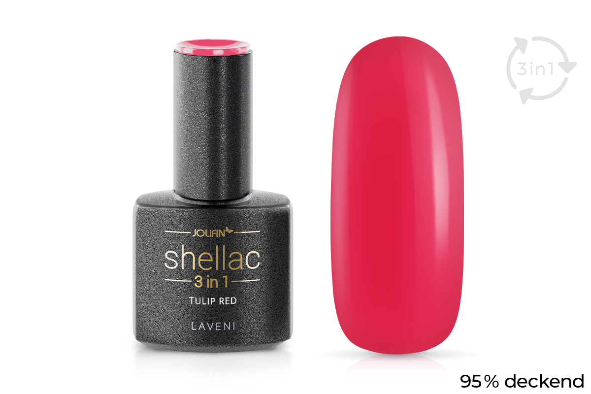 Jolifin LAVENI 3in1 Shellac - tulip red 10ml