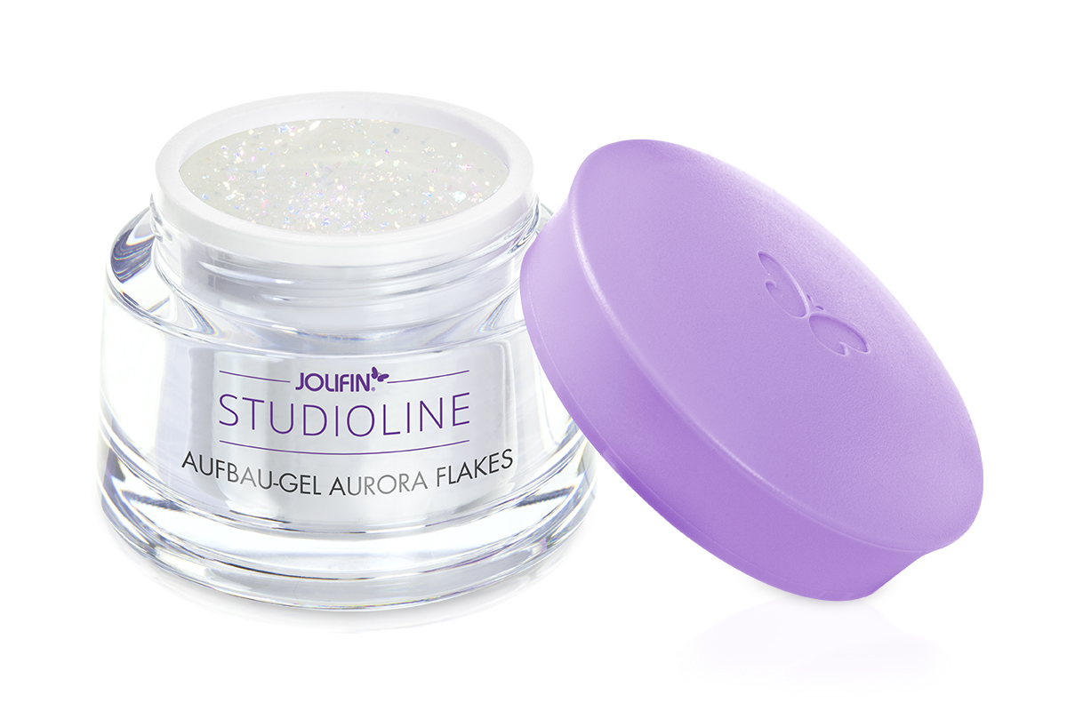 Jolifin Studioline - Aufbau-Gel aurora flakes 5ml