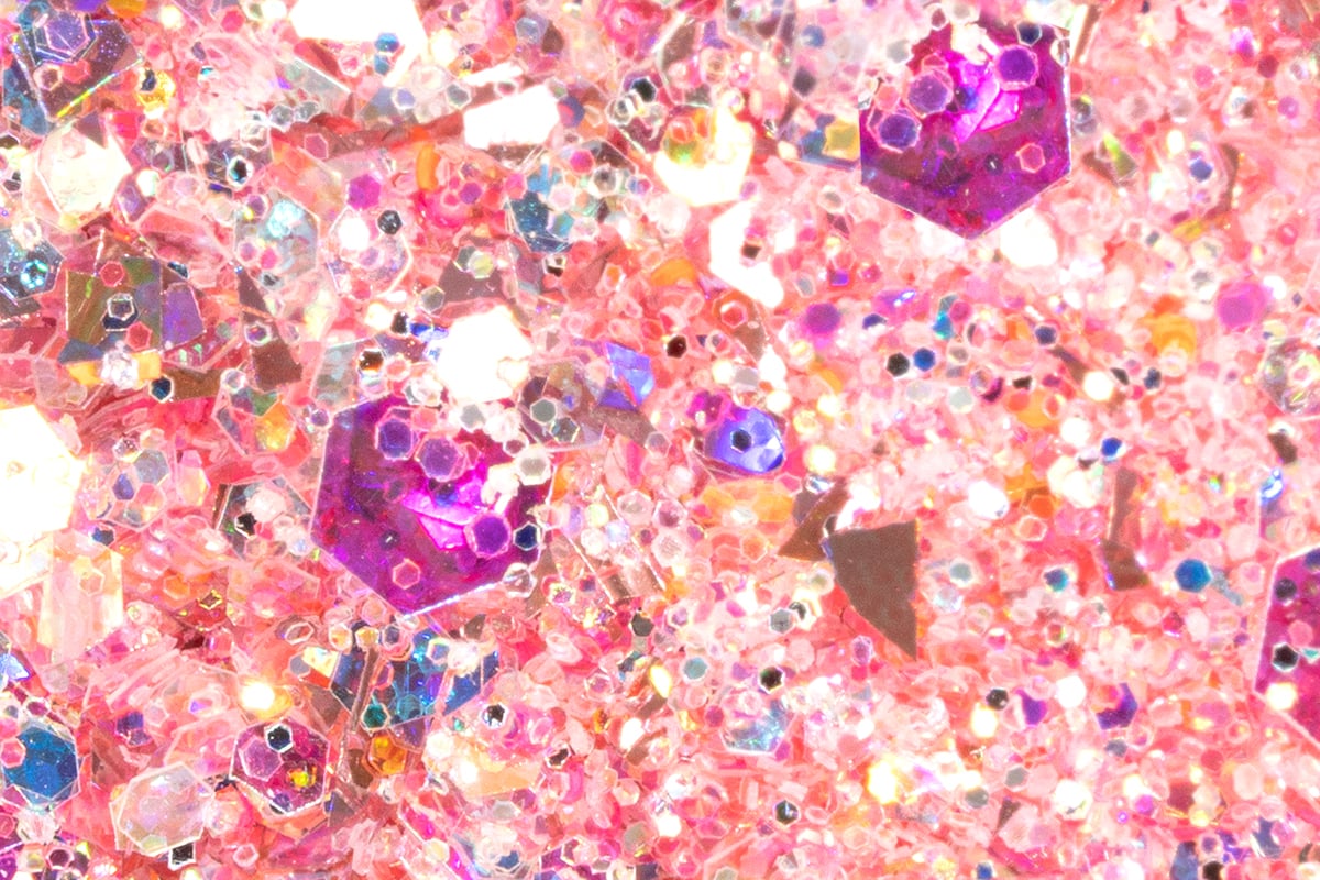Jolifin Hexagon Glittermix - hologram apricot