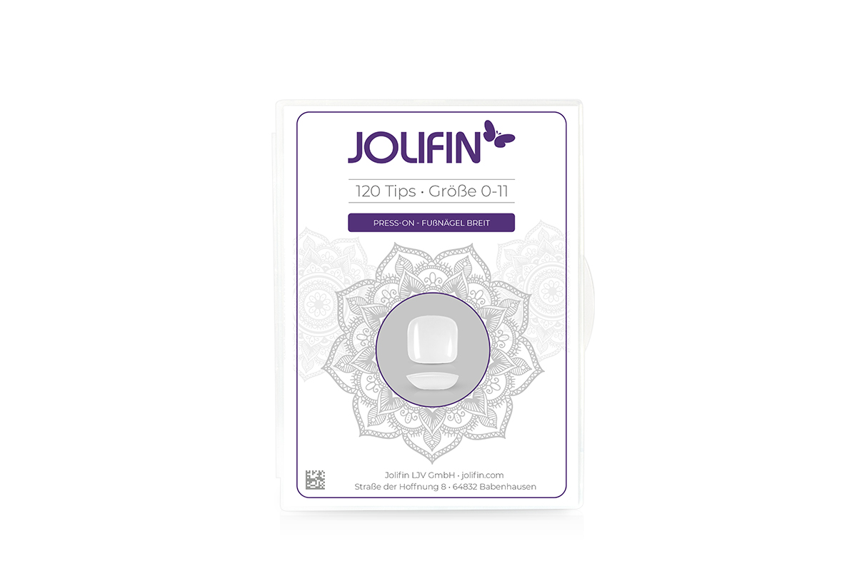 Jolifin 120 tip box Press-On - toenails wide