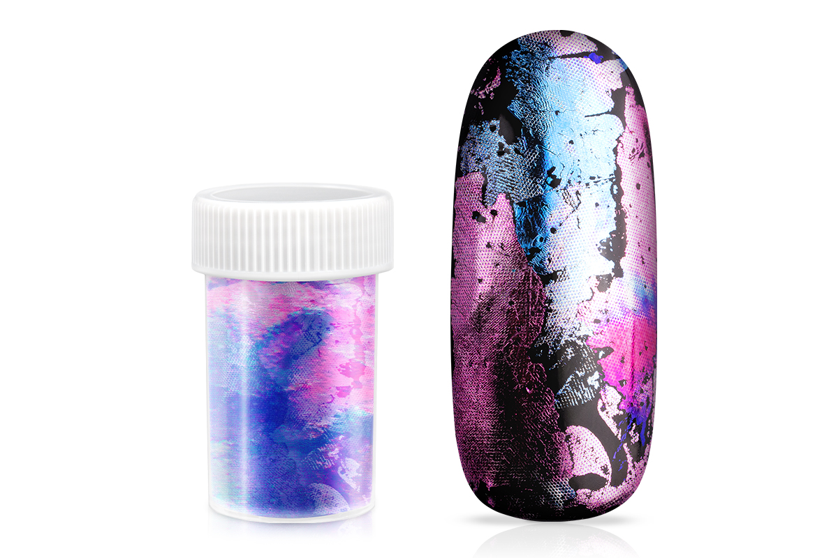 Jolifin Transfer Nagelfolie XL - Chrome purple marble