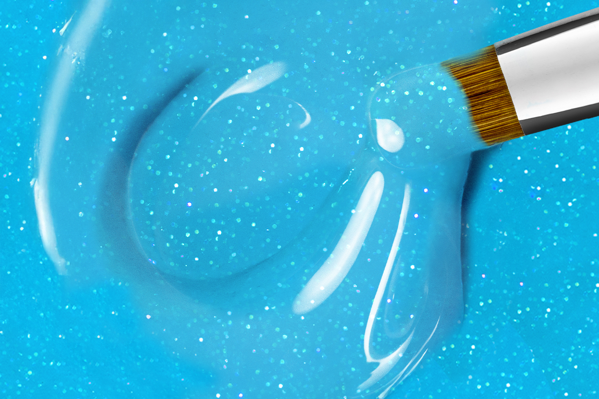 Jolifin Farbgel rainbow Glitter ocean blue 5ml