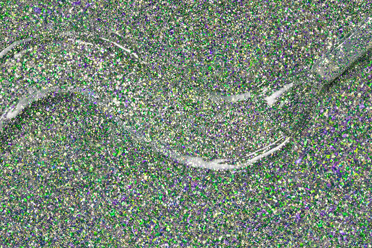 Jolifin LAVENI Shellac - purple-green Glitter 10ml 