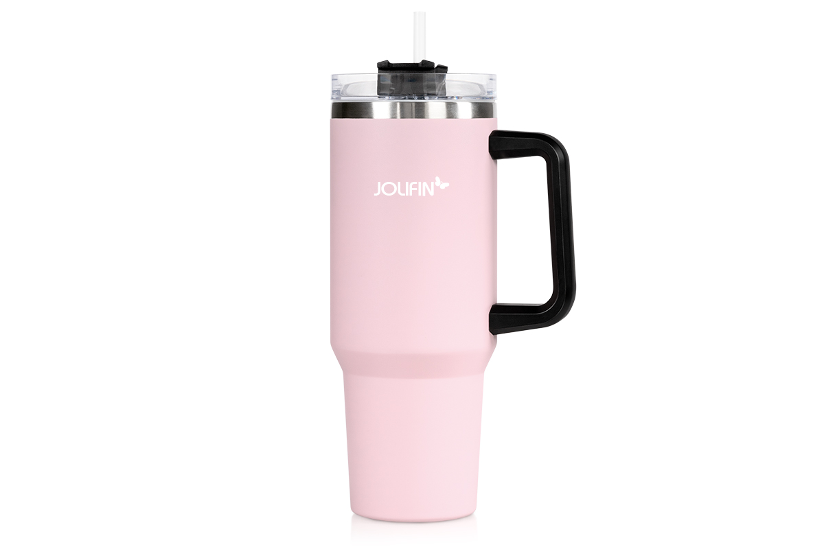 Jolifin stainless steel drinking cup 1.18L - pastel pink