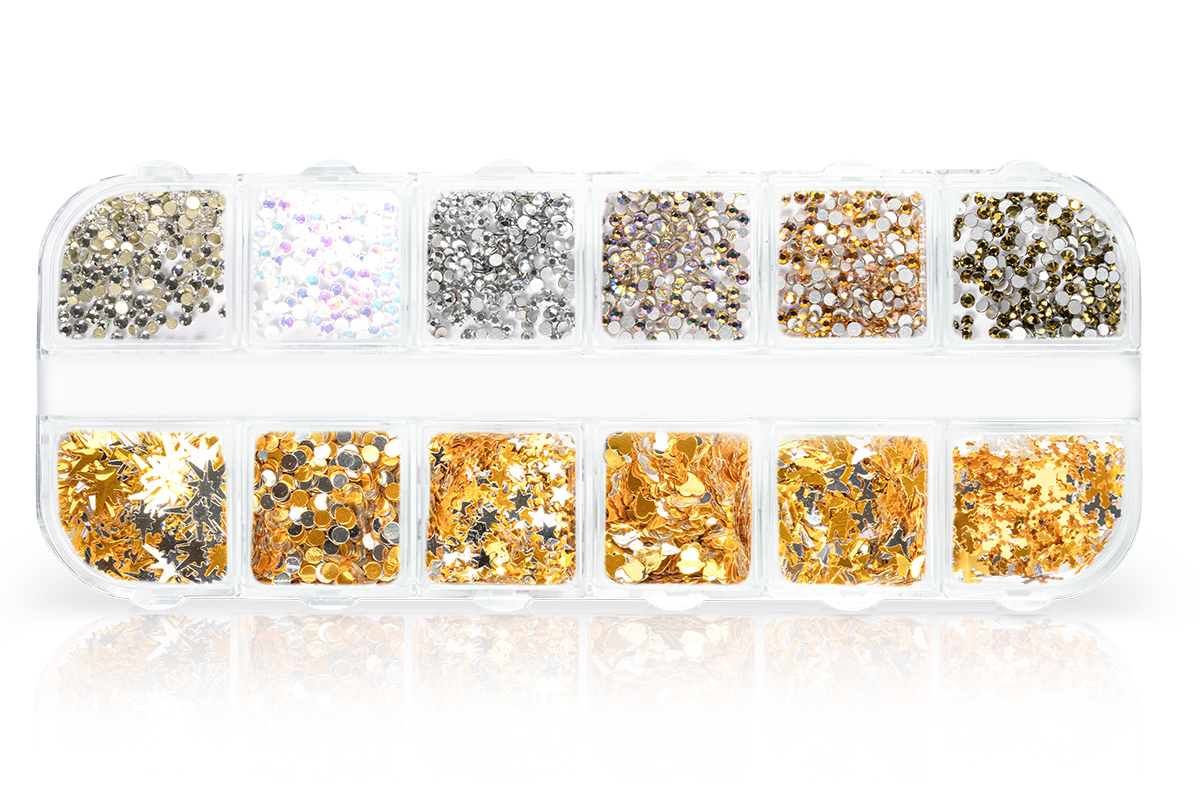 Jolifin Einleger & Strass Display XL - gold & silver