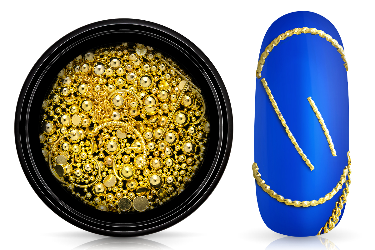 Jolifin LAVENI Luxury Nail-Art Mix - gold pearls