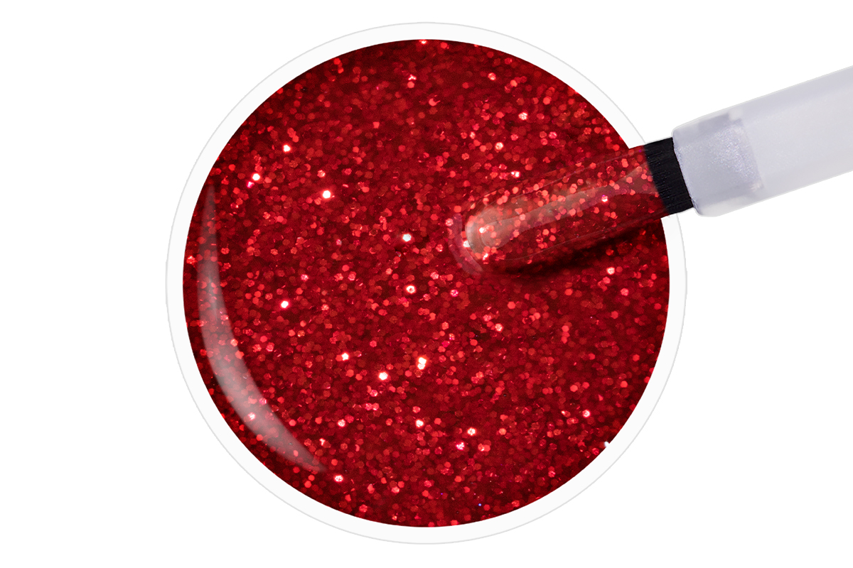Jolifin LAVENI Shellac - red Glitter 10ml