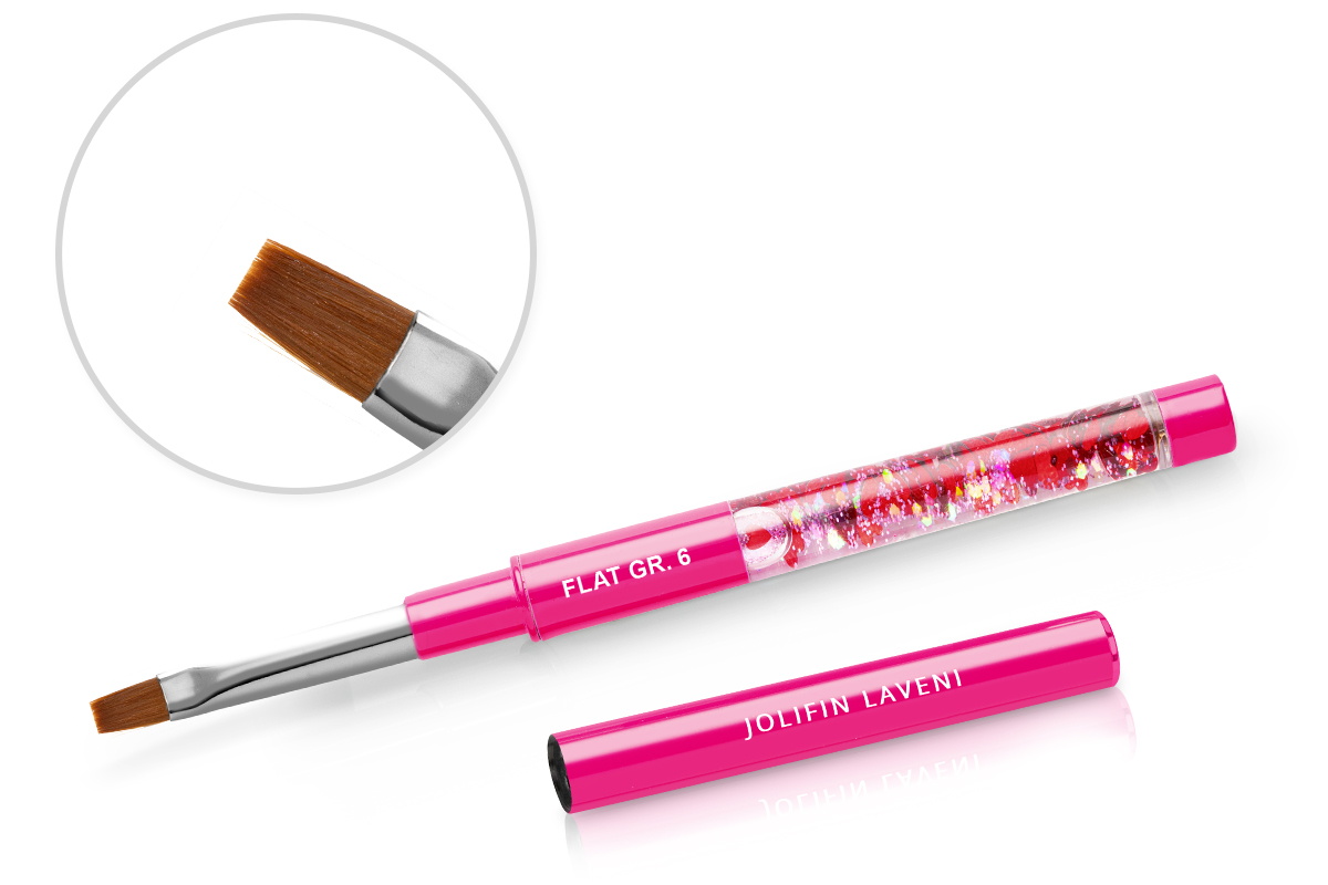 Jolifin Premium Pinsel Herz pink - Flat Gr.6