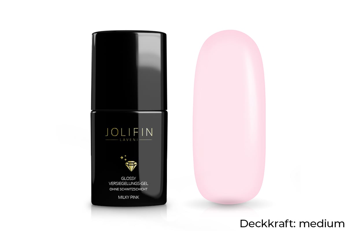 Jolifin LAVENI Glossy Sealing Gel without sweat layer - milky pink 11ml