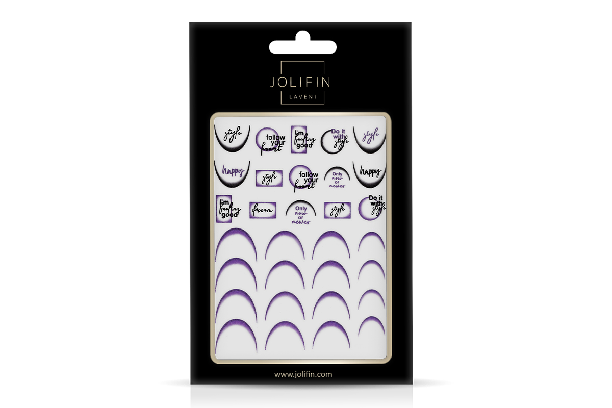 Jolifin LAVENI XL Sticker - Ombre French round purple