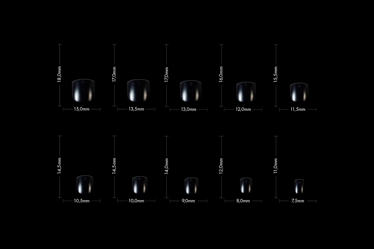 Jolifin 120er Tipbox Press-On Gerade - extra short