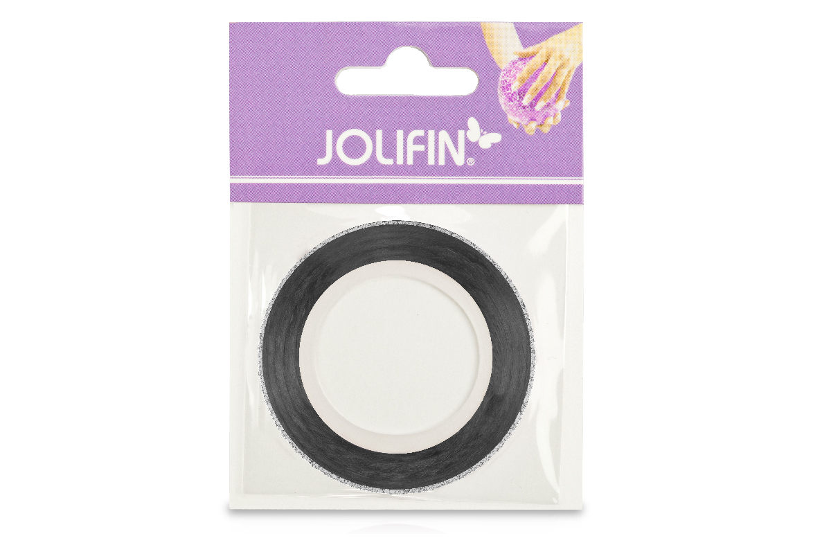 Jolifin Glitter Pinstripes silber 2mm