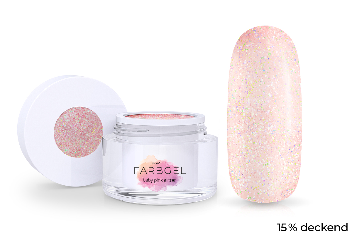 Jolifin Farbgel baby pink Glitter 5ml