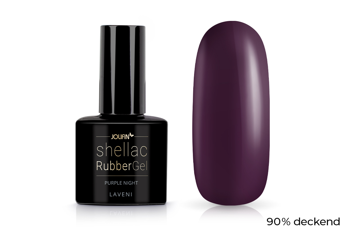 Jolifin LAVENI Shellac RubberBase - purple night 10ml