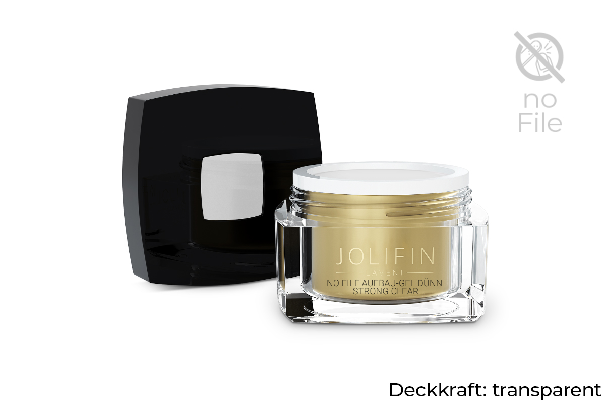 Jolifin LAVENI - No File Aufbau-Gel dünn strong clear 5ml