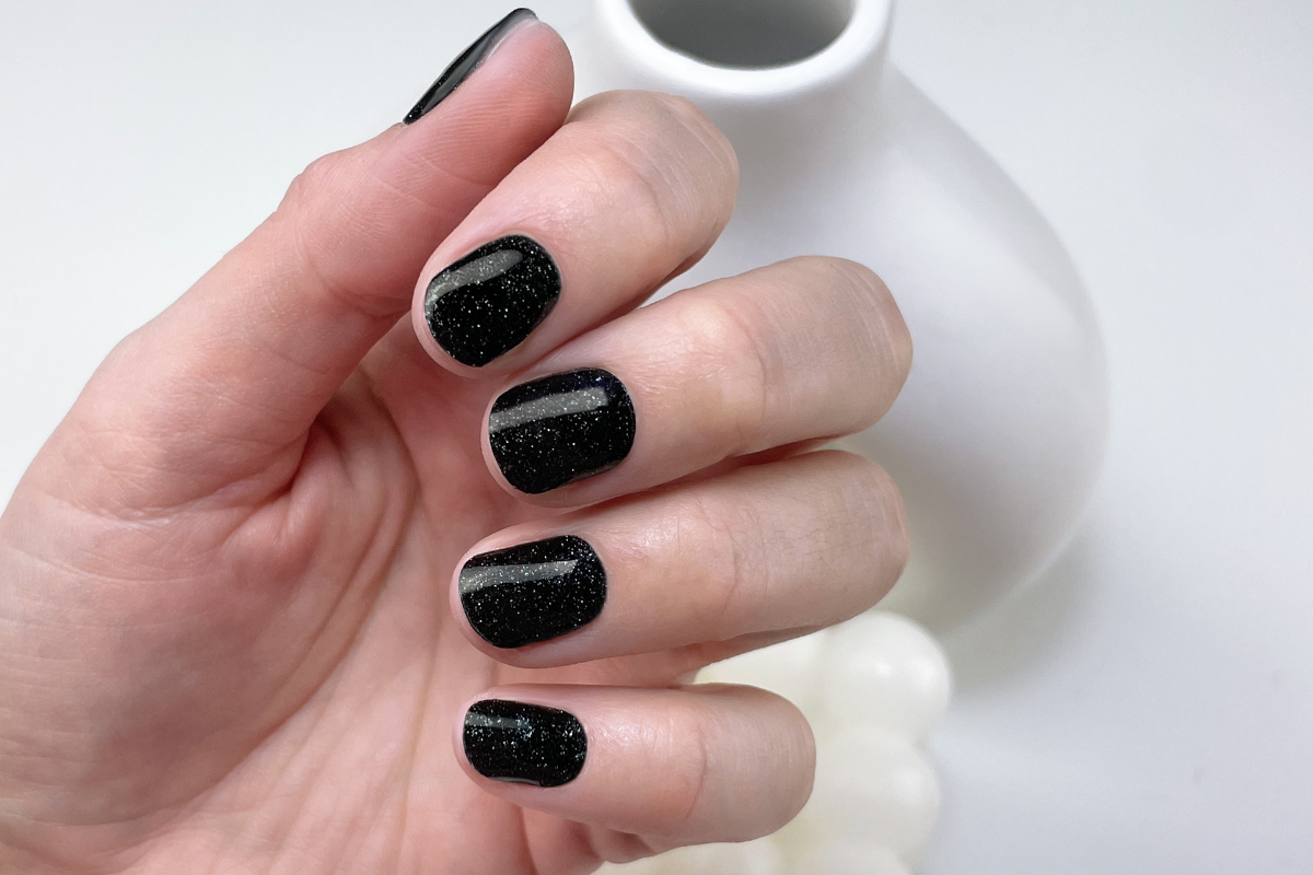 Jolifin LAVENI UV Gel-Wraps - black Glitter