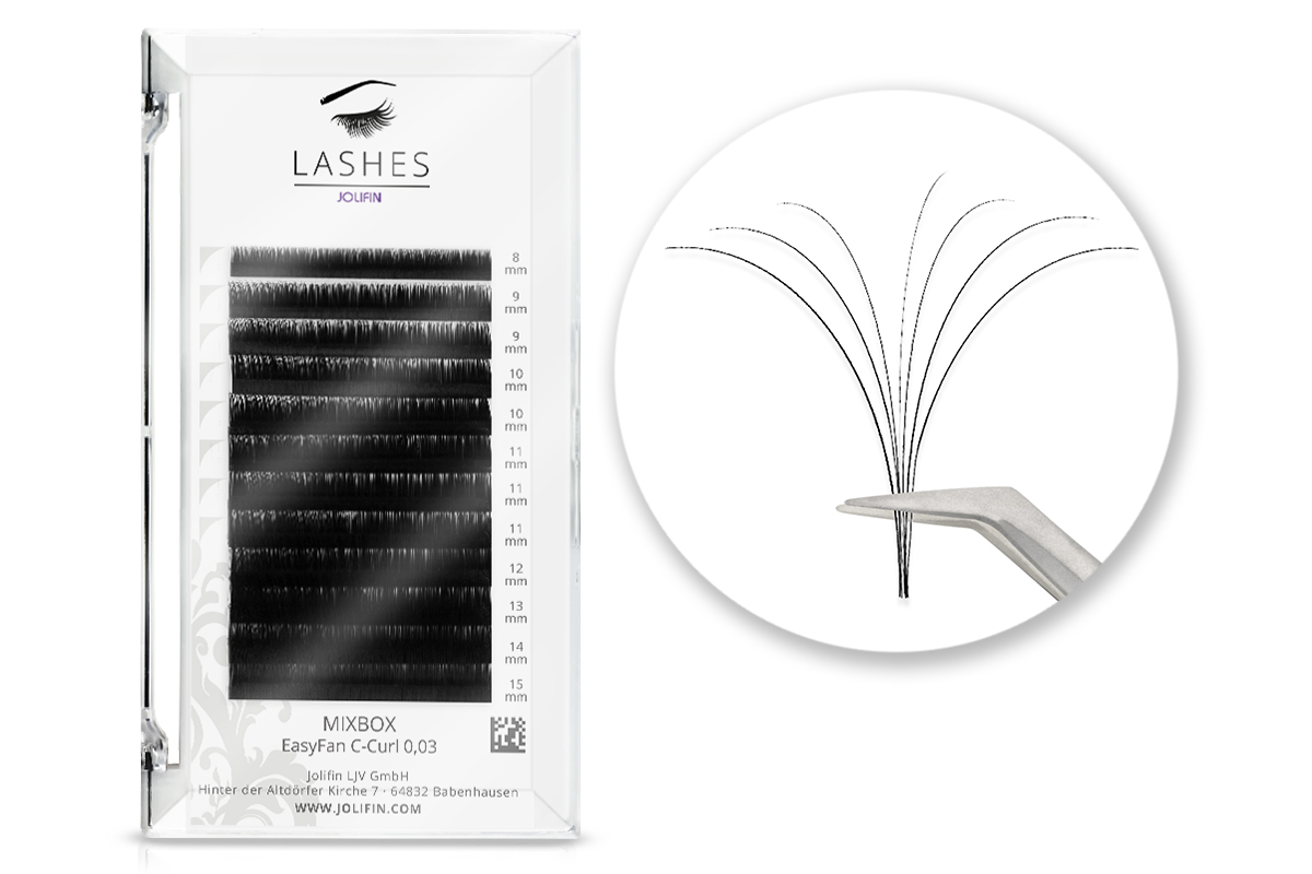 Jolifin Lashes - EasyFan - MixBox C-Curl 0,03