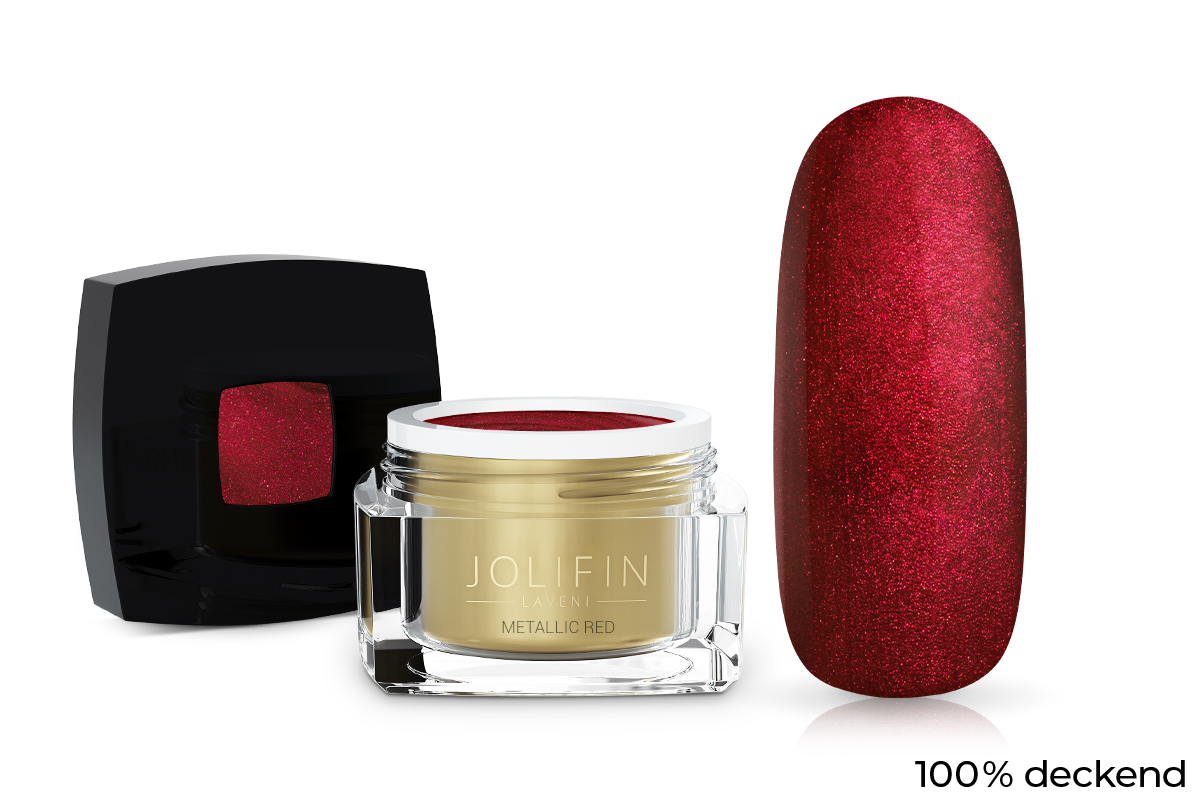 Jolifin LAVENI Farbgel - metallic red 5ml