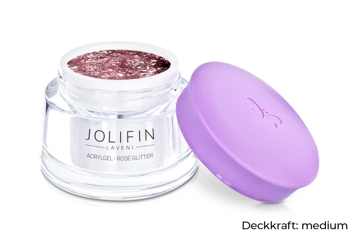 Jolifin LAVENI AcrylGel - rosé Glitter 15ml