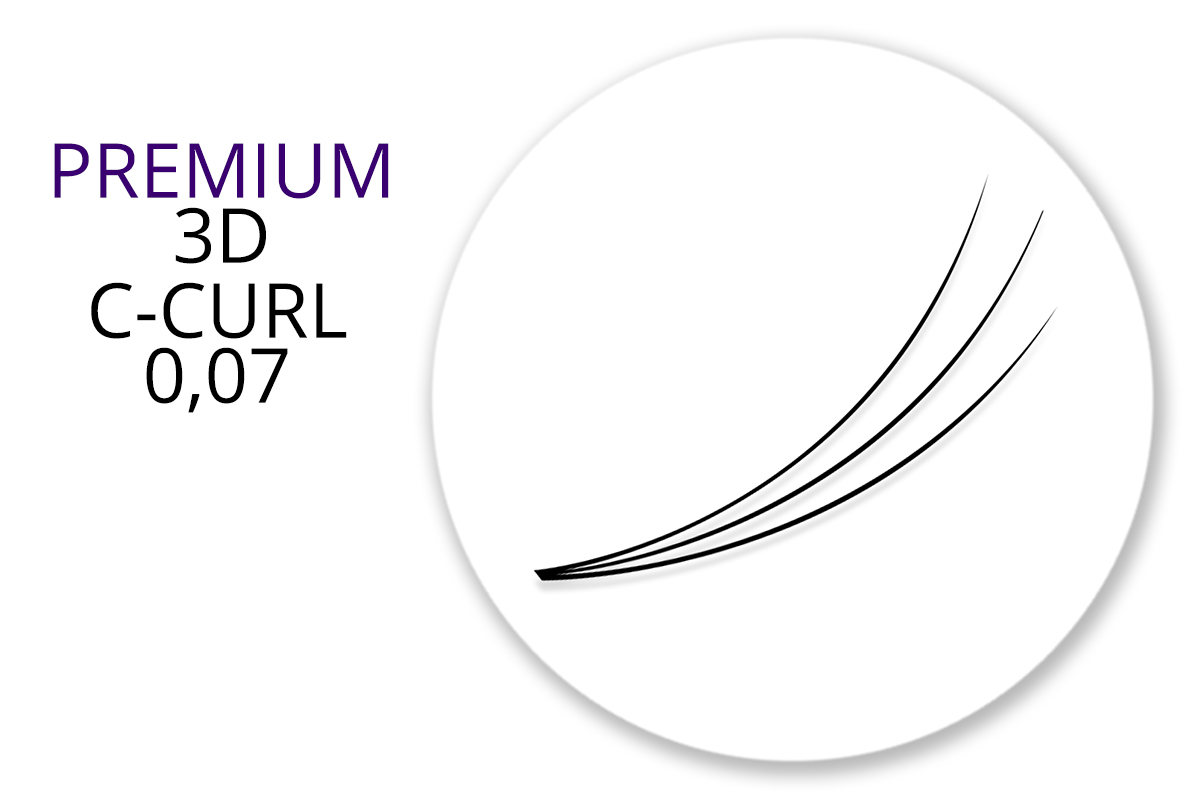 Premium MixBox - 3D Wimpernfächer C-Curl 0,07
