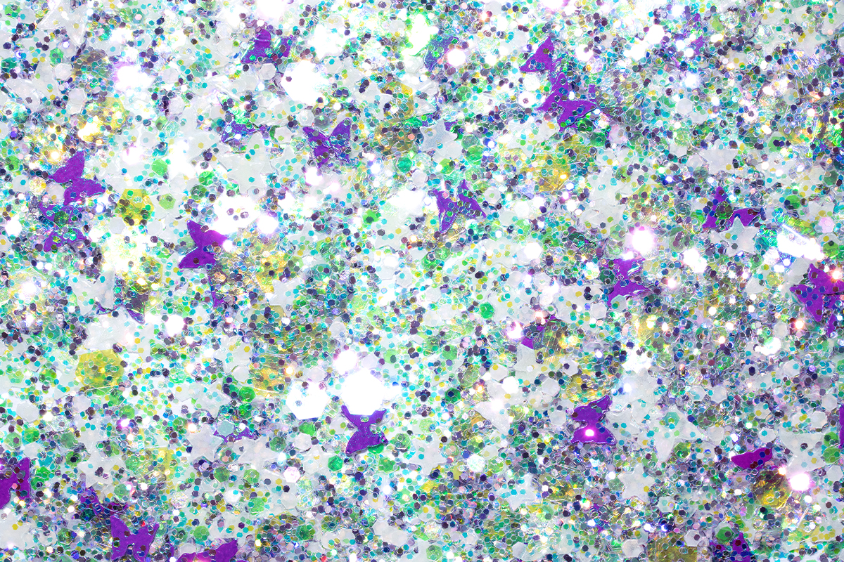 Jolifin Nightshine Butterfly Glitter - rainbow white 