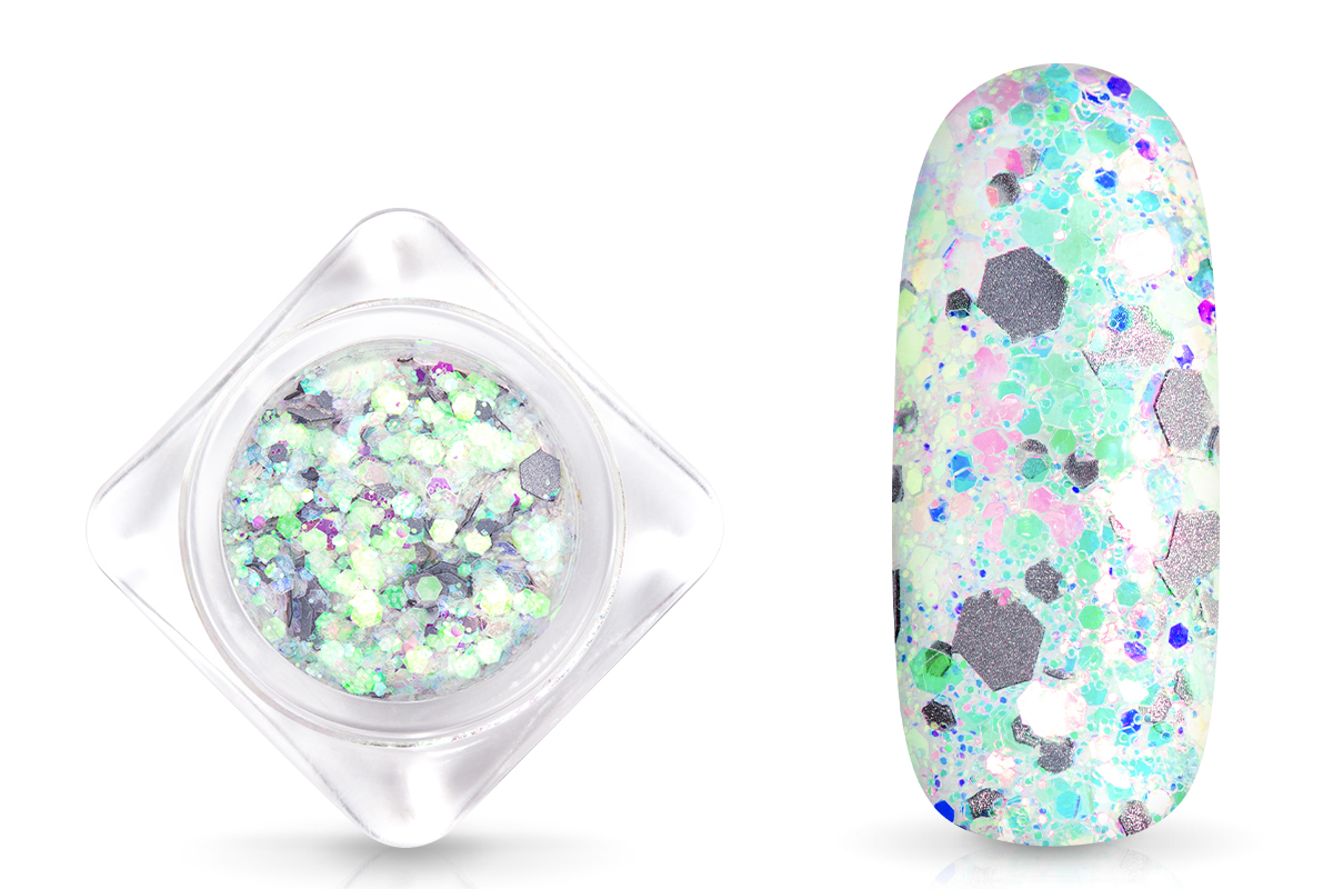 Jolifin Neon Aurora Glitter - white ice