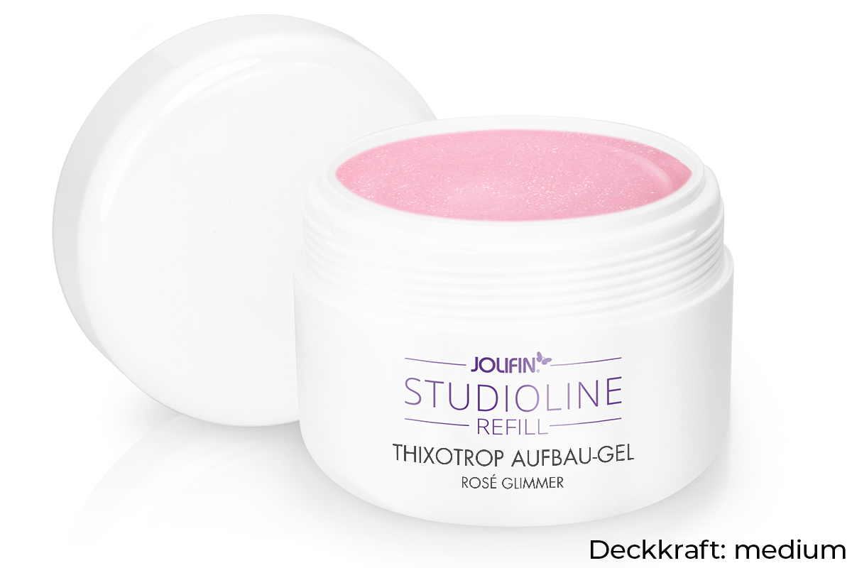 Jolifin Studioline Refill - Thixotrop Aufbau-Gel rosé Glimmer 250ml 