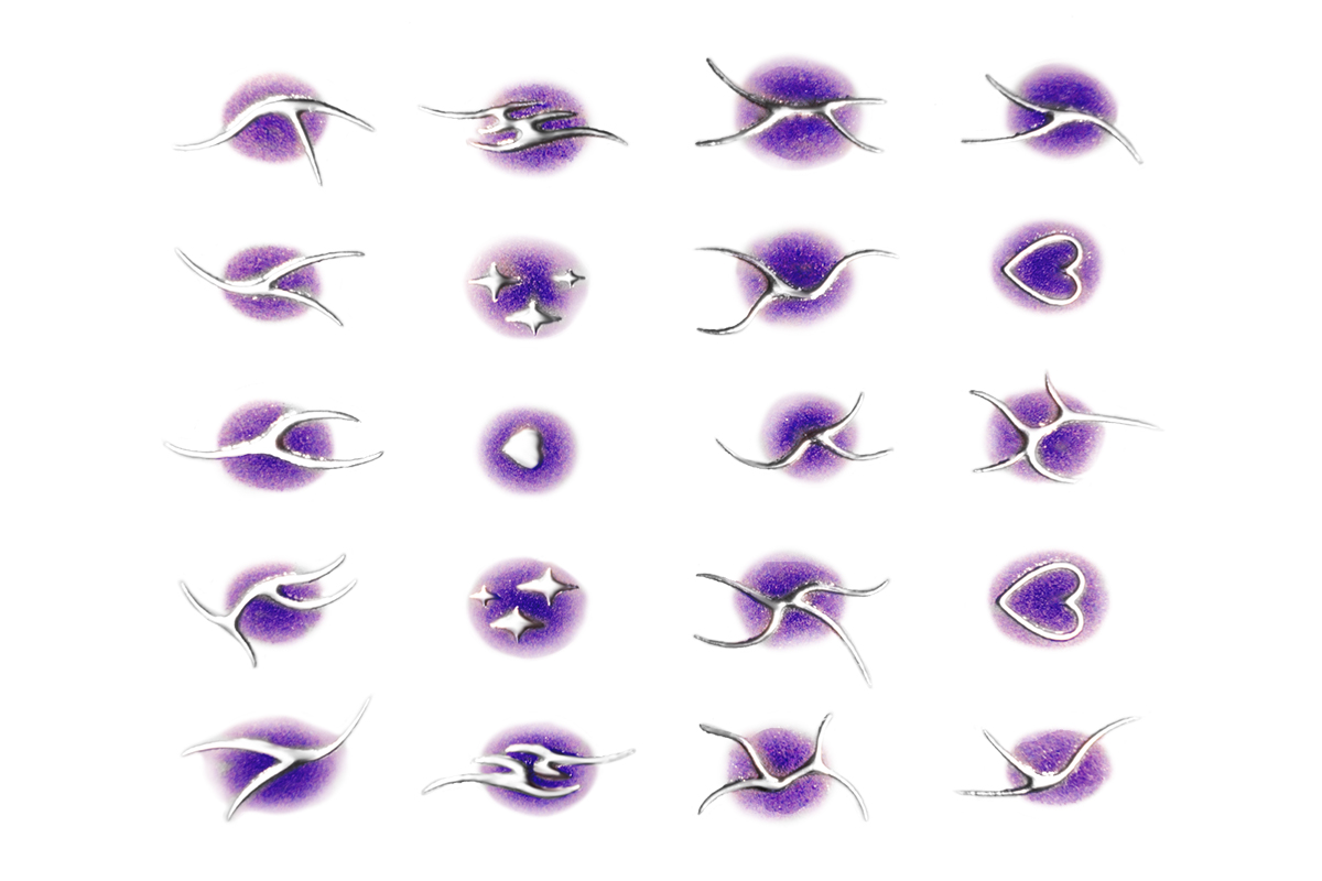Jolifin LAVENI XL Sticker - silver aura purple