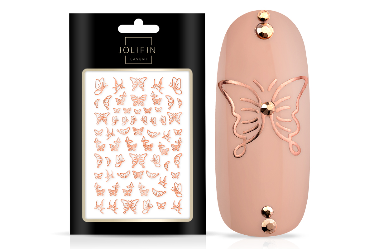 Jolifin LAVENI XL Sticker - Butterfly rosé-gold