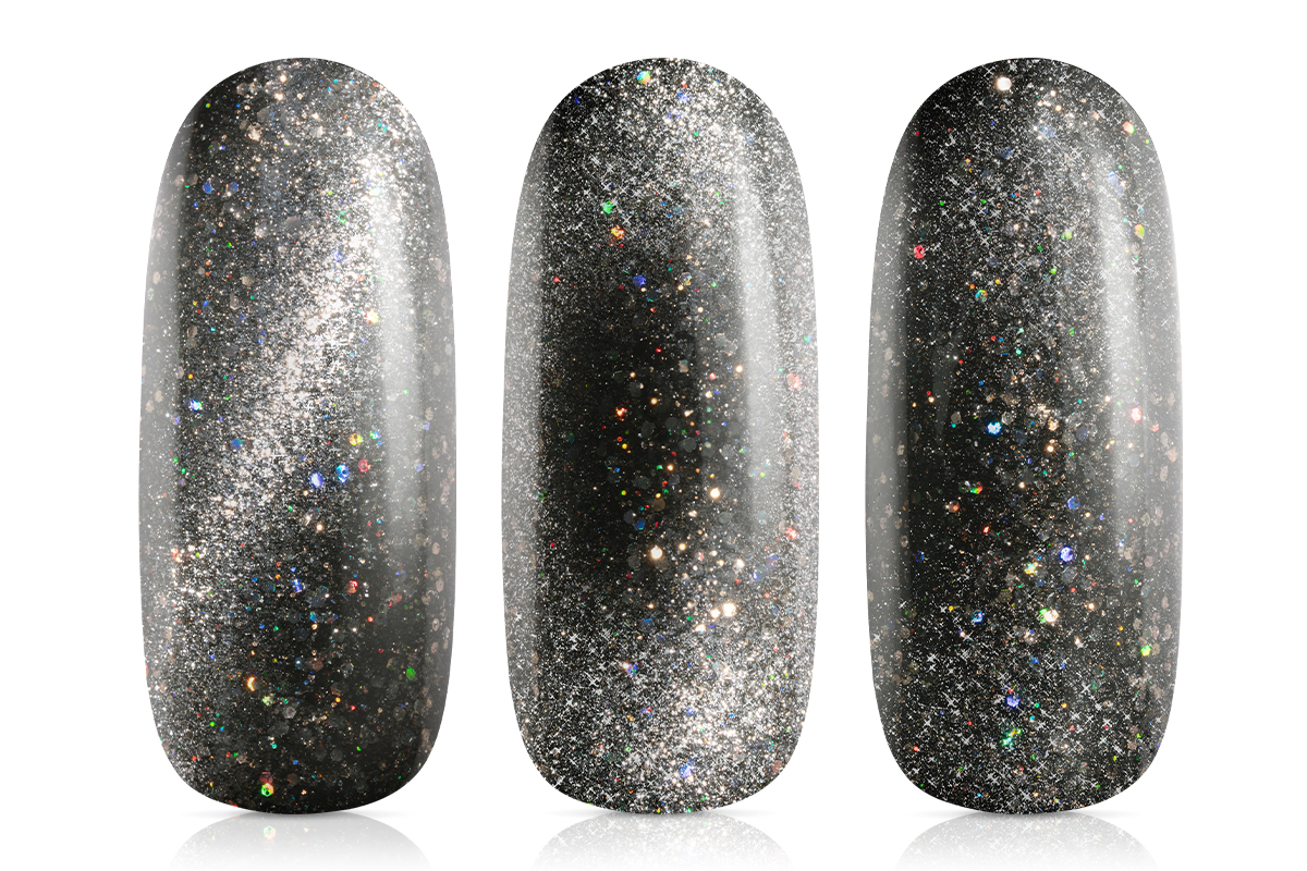Jolifin LAVENI Shellac - Cat-Eye black Hologramm 10ml 
