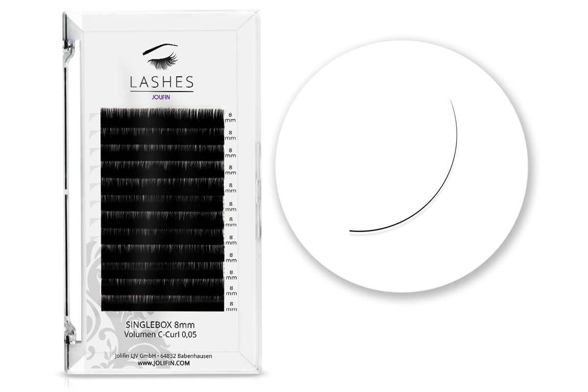 Jolifin Lashes - SingleBox 8mm - Volumen C-Curl 0,05