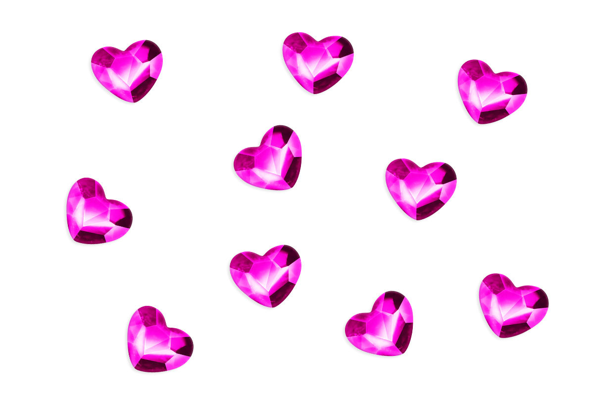 Jolifin LAVENI Strass-Diamonds - pink hearts