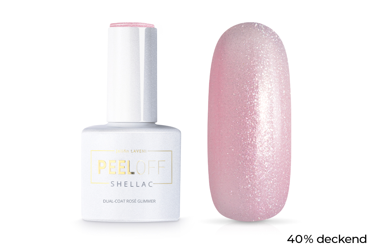 Jolifin LAVENI Shellac PeelOff - Dual-Coat rosé mica 10ml