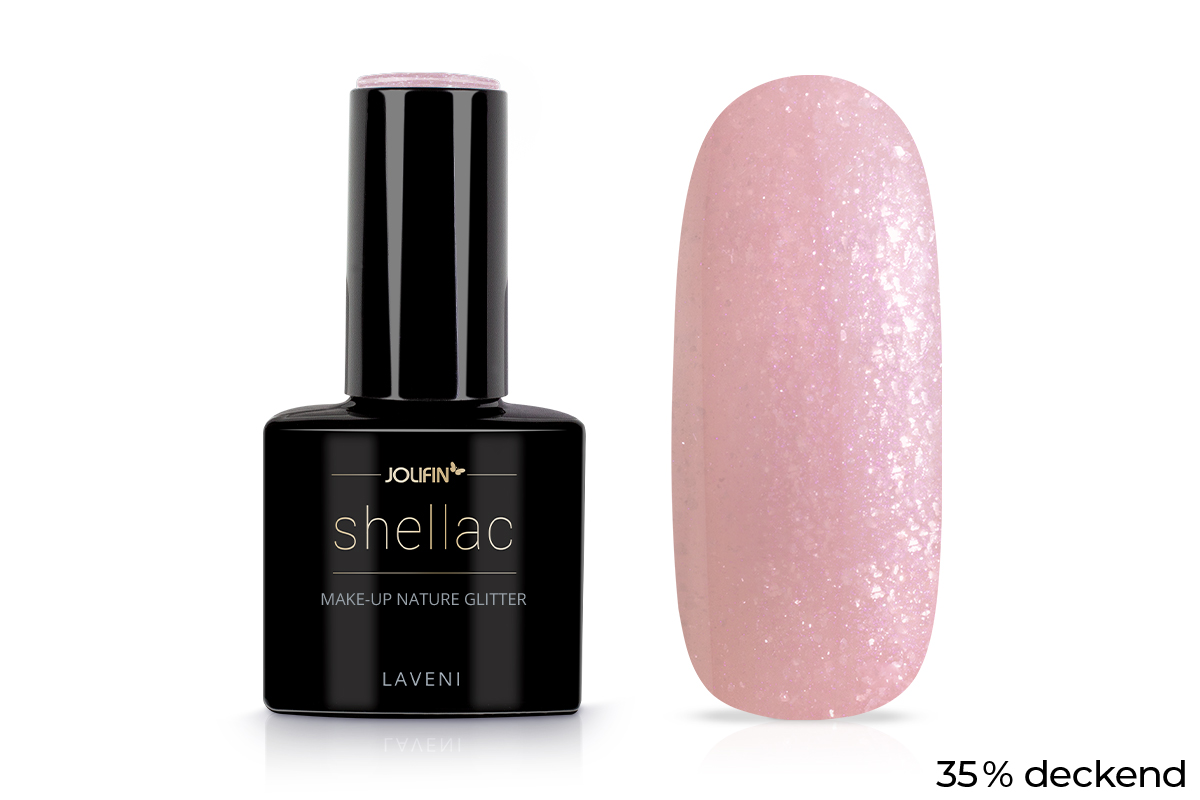 Jolifin LAVENI Shellac - make-up nature Glitter 10ml