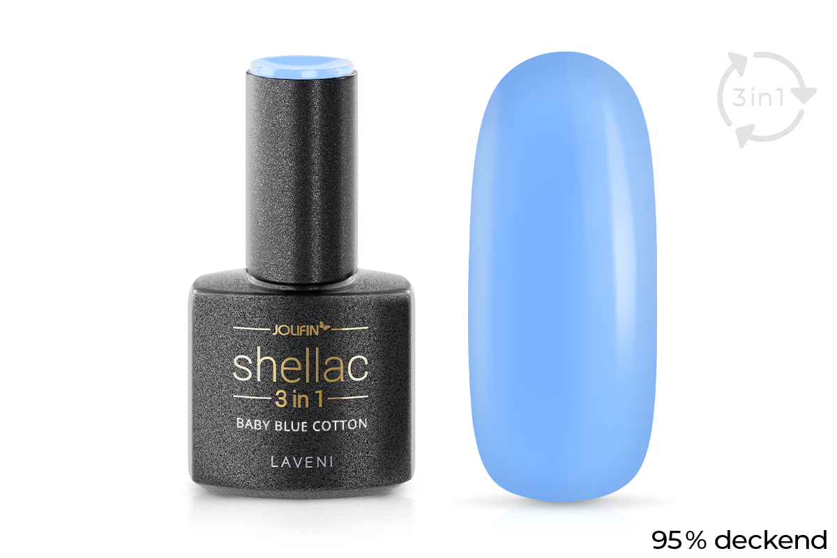 Jolifin LAVENI 3in1 Shellac - baby blue cotton 10ml