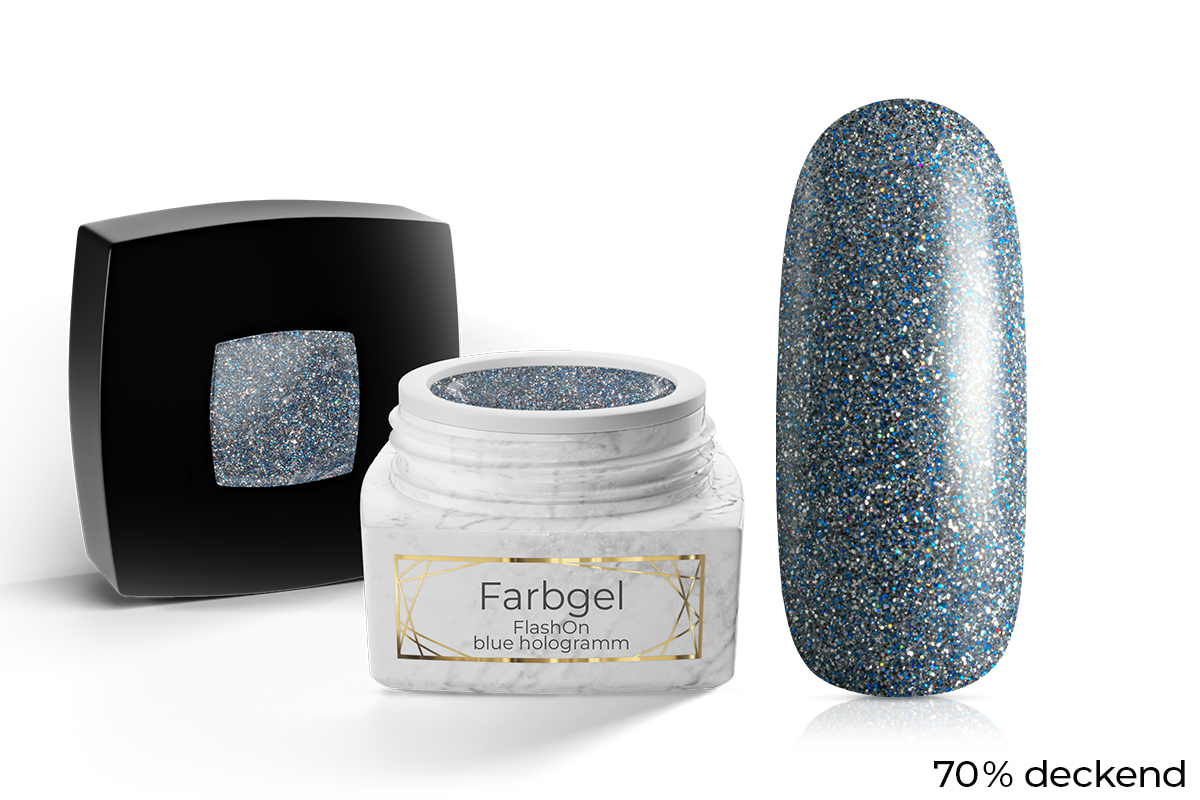 Jolifin LAVENI PRO Colour Gel - FlashOn blue hologram 5ml