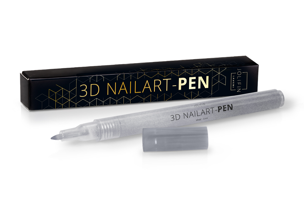 Jolifin LAVENI 3D Nailart-Pen - silver