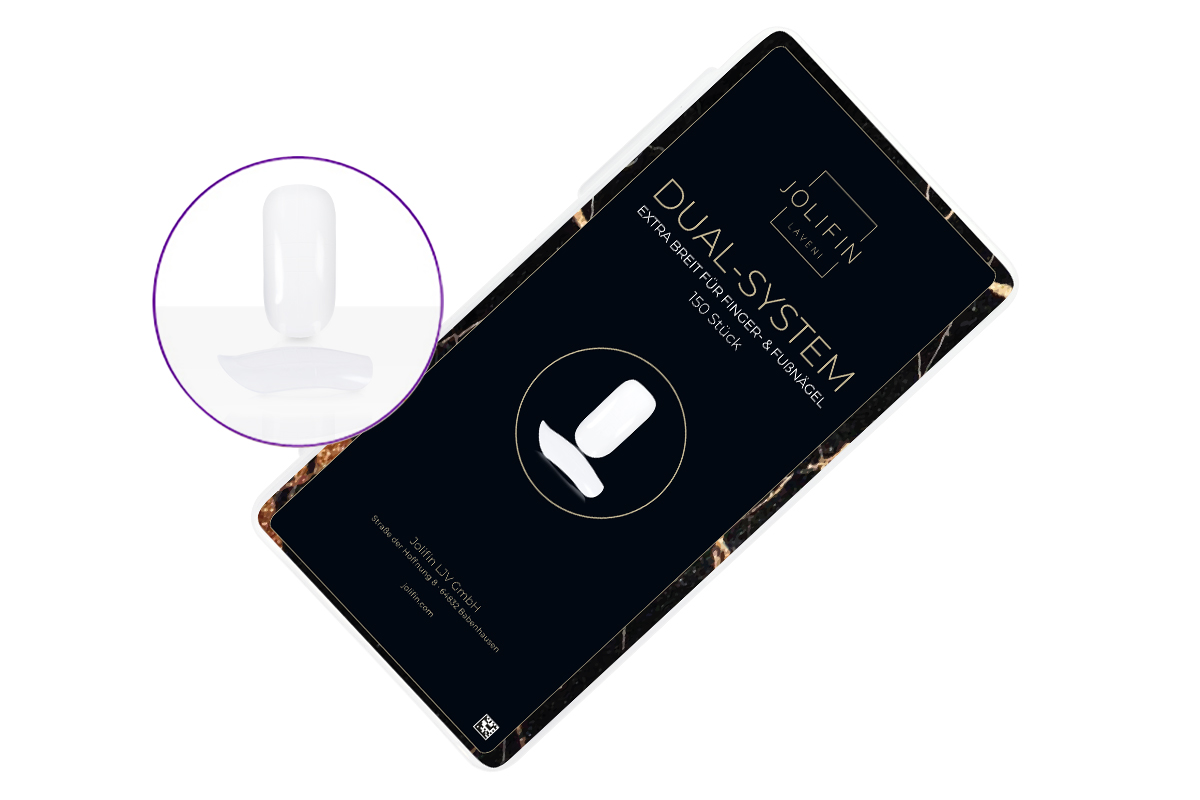 Jolifin LAVENI 150er Tipbox Dual-System - extra breit für Finger- & Fußnägel