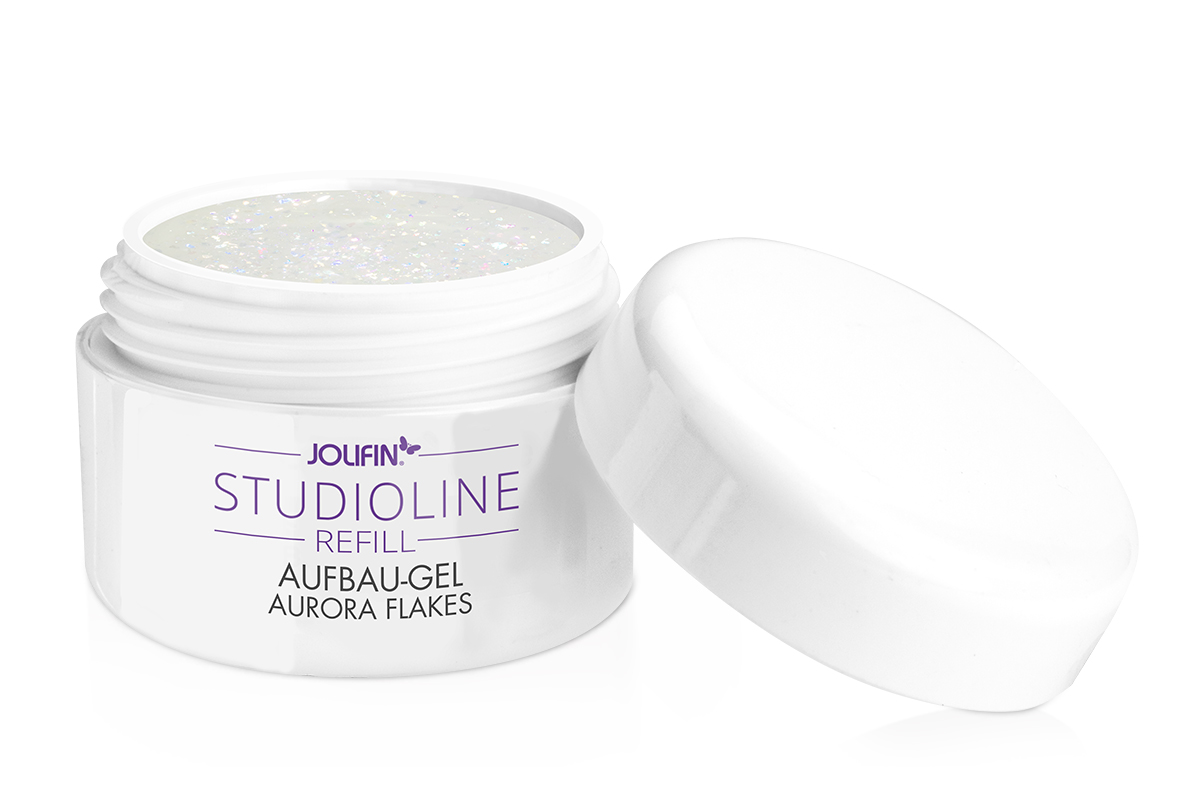 Jolifin Studioline Refill - Aufbau-Gel aurora flakes 30ml